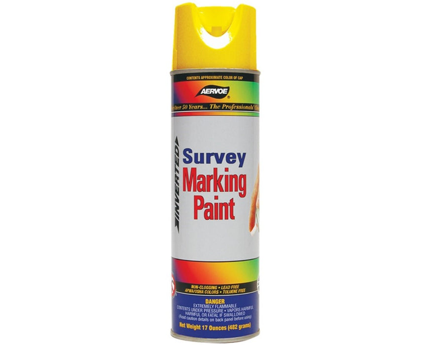 Survey Marking Paint. Fluorescent Yellow - 12/pk
