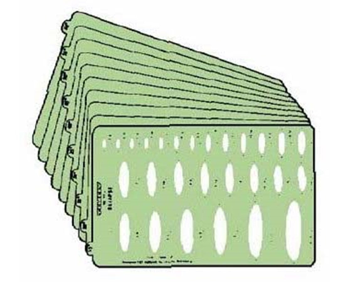 Professional Ellipse Template Set (Pack of 10) — Tiger Supplies