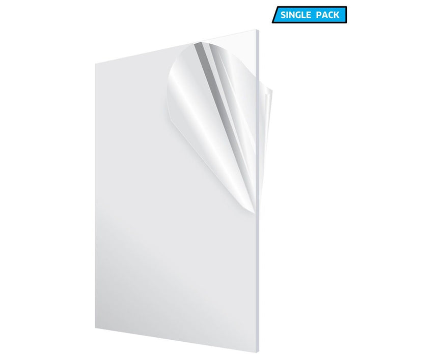 Clear Acrylic Plexiglass Sheet 1/8 Inches Thick 12" x 24" (Single Pack)