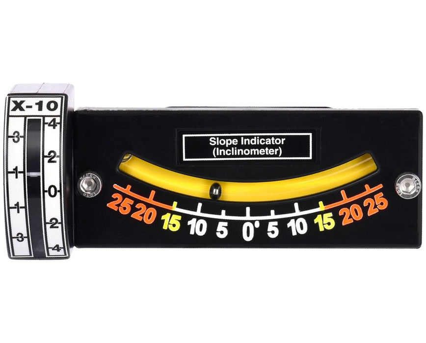 Dual-Axis Manual Slope Indicator / Inclinometer Color-Coded