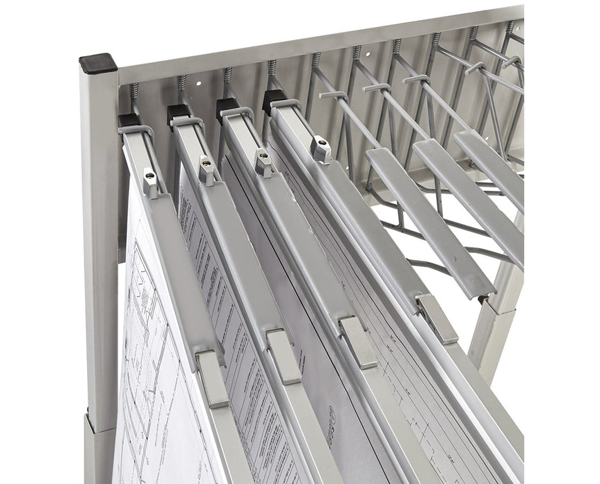 Blueprint Storage Vertical File Rolling Stand With 12 Brackets
