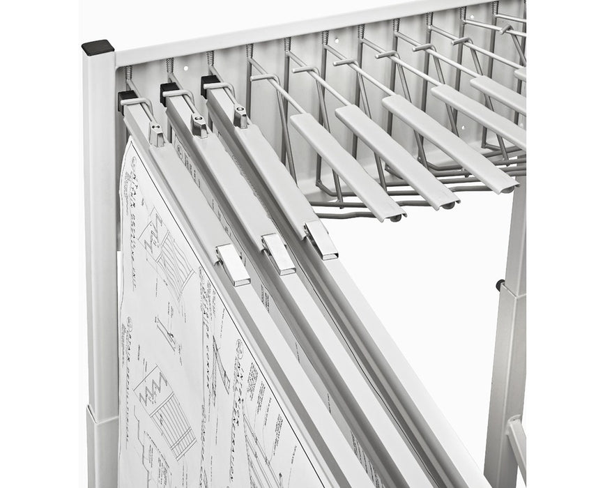 Blueprint Storage Vertical File Rolling Stand With 12 Brackets