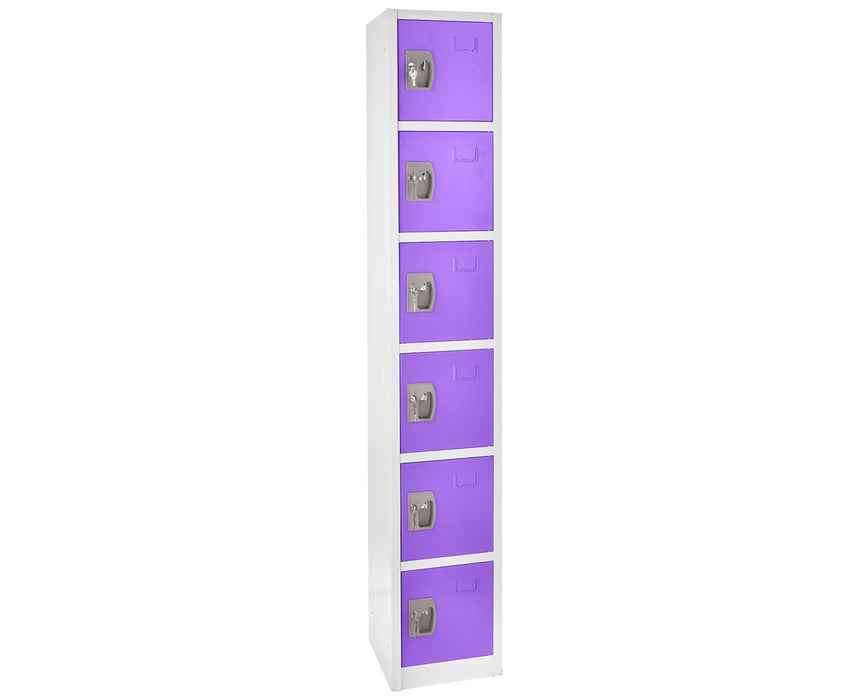 Large Locker w/ 6 Doors & 6 Hooks, Purple