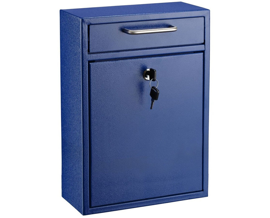 Ultimate Wall Mounted Mail Drop Box - Large, Blue