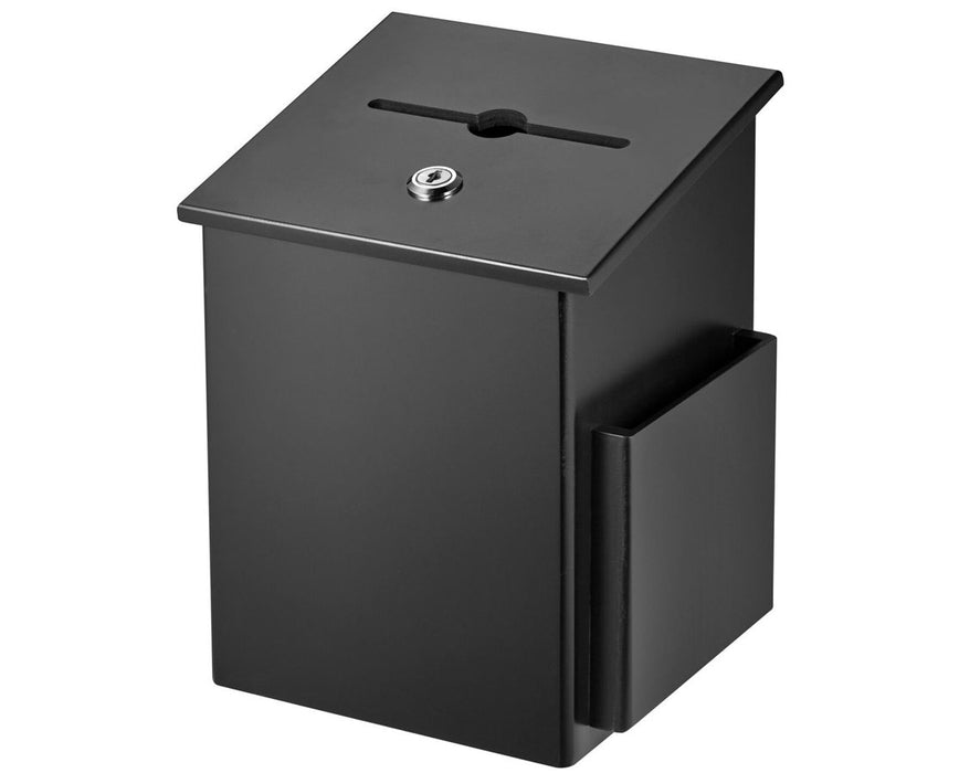 Square Wood Suggestion Box Black