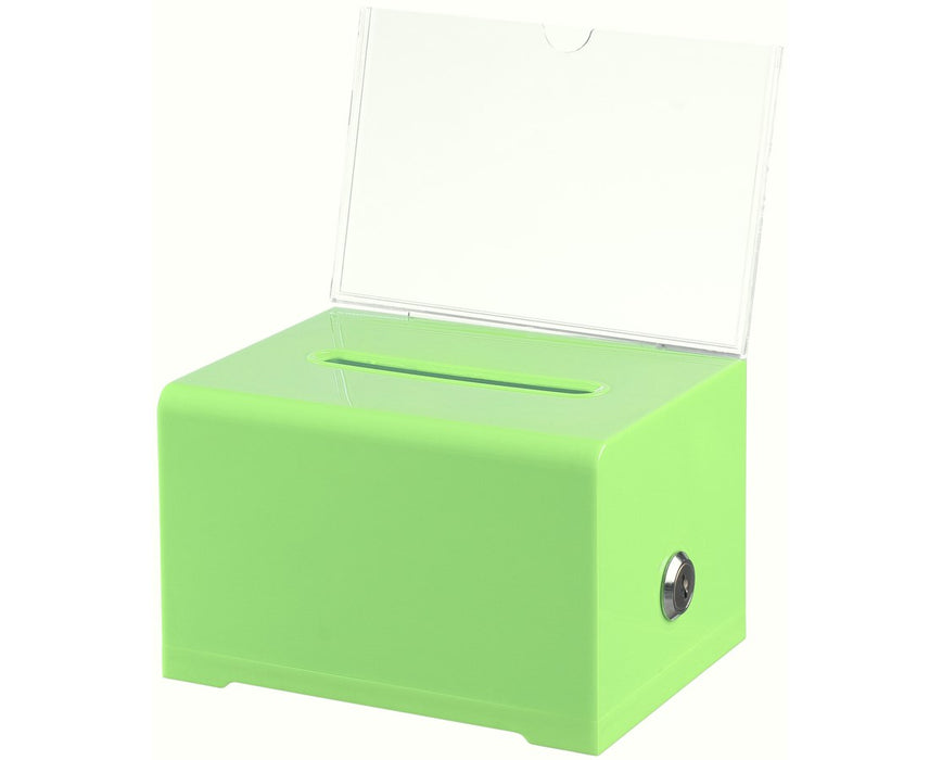 Acrylic Donation & Ballot Box - Bottom Panel Lock - Green