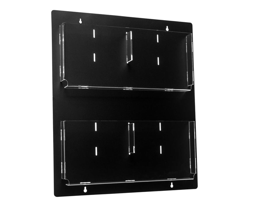 Hanging Magazine Rack with Adjustable Pockets 20 x 23 inches, Black