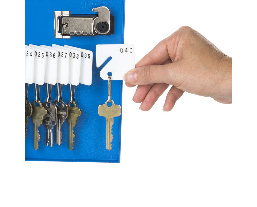 AdirOffice Key Cabinet with Combination Lock, 40 Hooks Blue 682-40-BLU