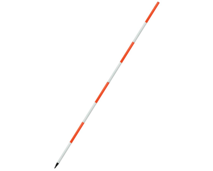 8' Orange & White Aluminum Range Pole w/Point