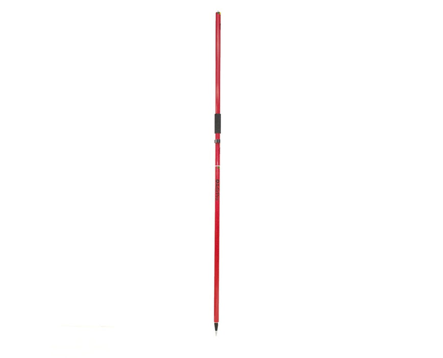 Two-Piece GNSS Aluminum Rover Rod with Cable Slot - Red
