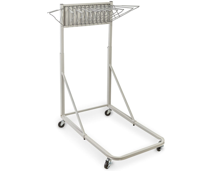 Blueprint Storage Vertical File Rolling Stand With 12 Brackets, Light Grey