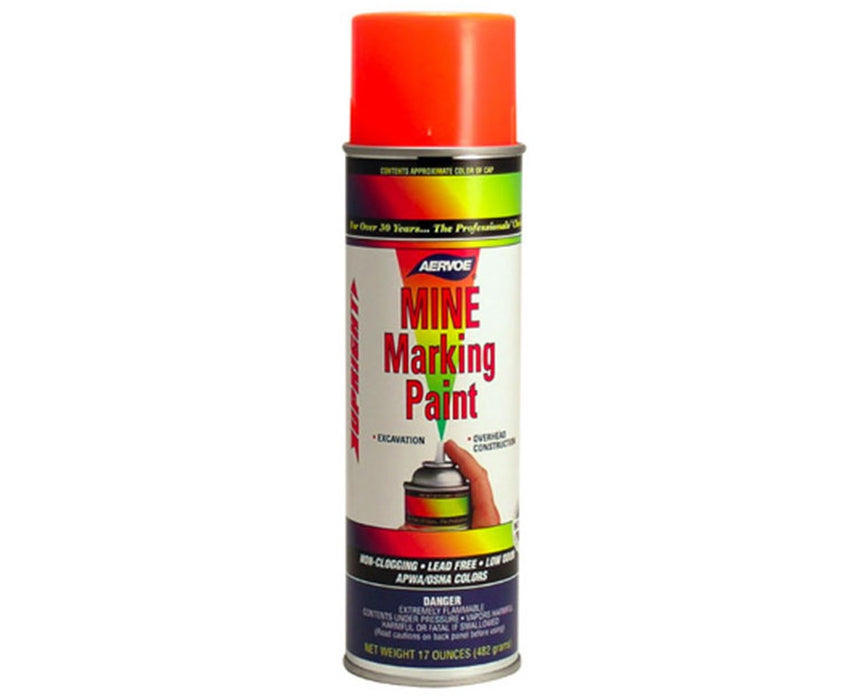 Mine Marking Paint. Fluorescent Red - 12/pk