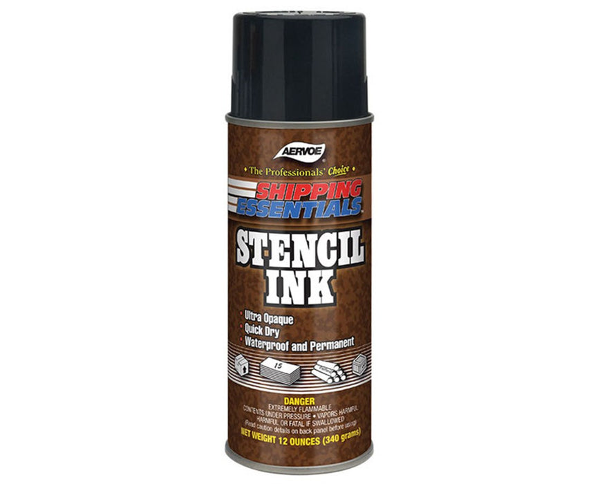 Shipping Essentials Stencil Ink. Black - 12/pk