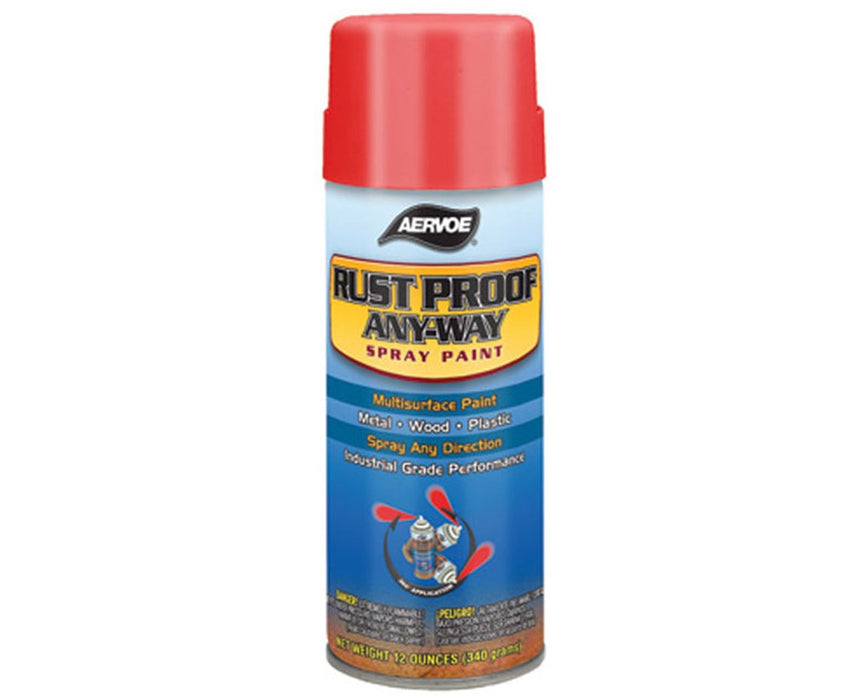 Rust Proof Any-Way Spray Paint. Safety Black - 12/pk