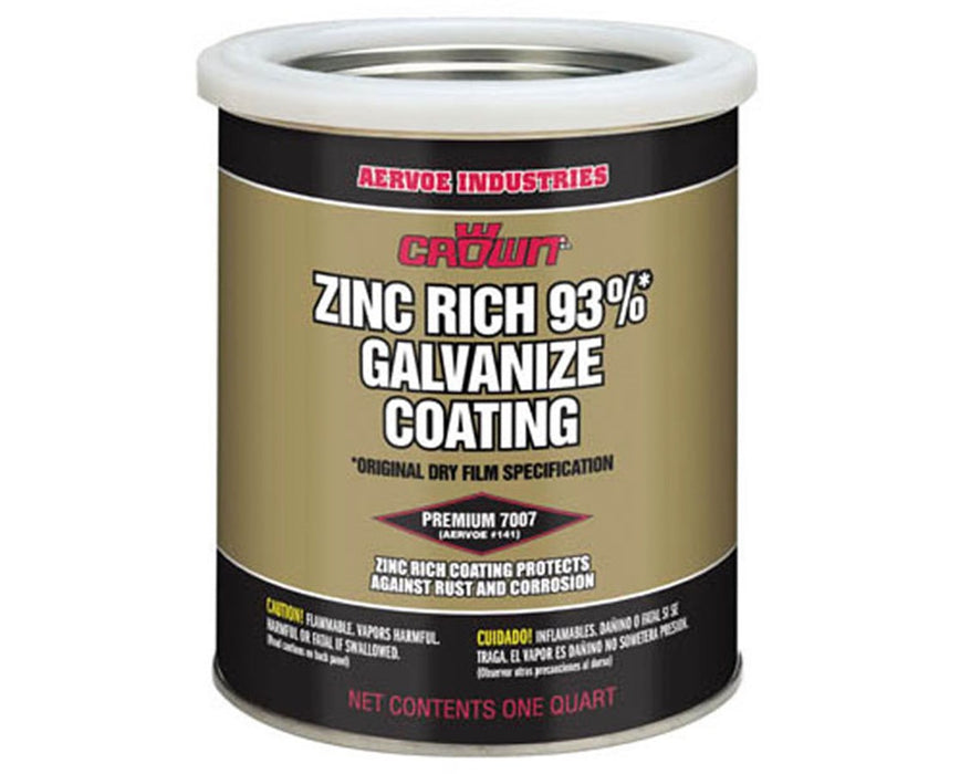 Premium 93% Zinc Rich Cold Galvanize Coating (4 x 1 Quart Cans)