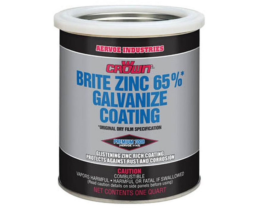 Premium 65% Zinc Rich Brite Galvanize Coating (4 x 1 Quart Cans)