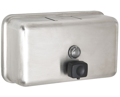 Alpine Manual Surface-Mounted Soap Dispenser, Horizontal ALP424-SSB