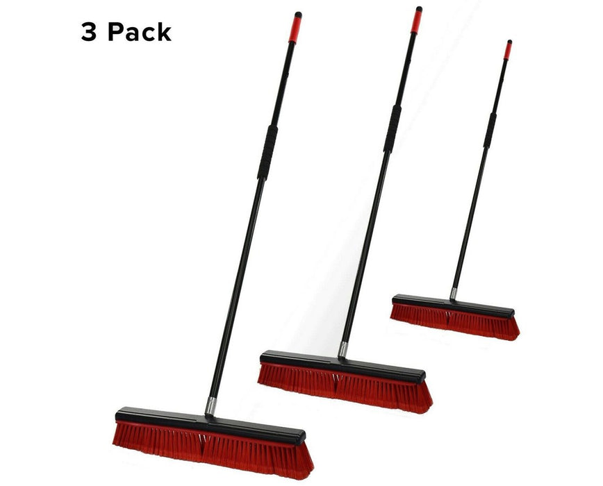 2-in-1 Squeegee Push Broom 18" Smooth Surface, 3 Per Pack