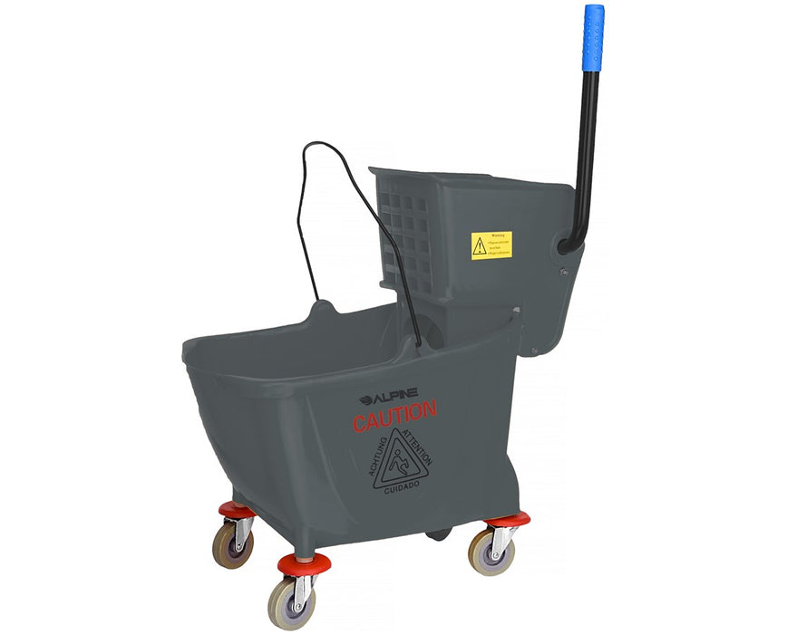 Mop Bucket with Side Wringer Gray
