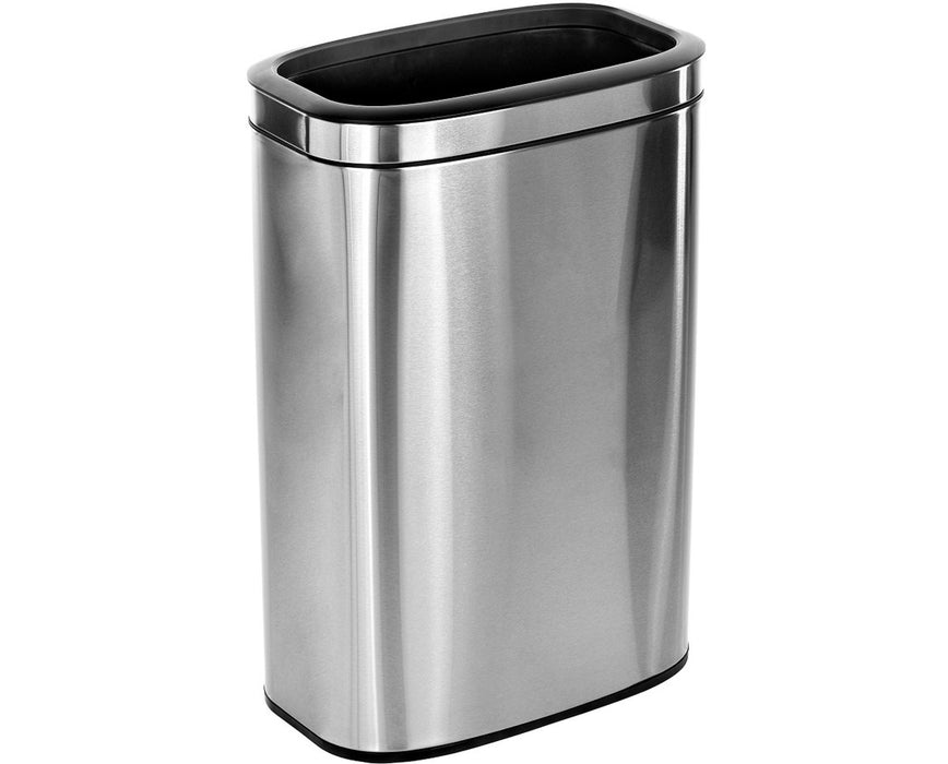 Stainless Steel Open Trash Can 40 L / 10.5 gal with Single Compartment