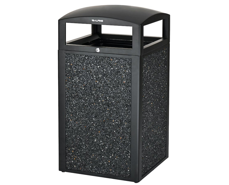 Rugged 40-Gallon All-Weather Trash Can - Grey Stone (no ashtray insert)