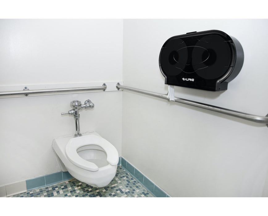 Double Jumbo Roll Toilet Tissue Dispenser, Transparent Black