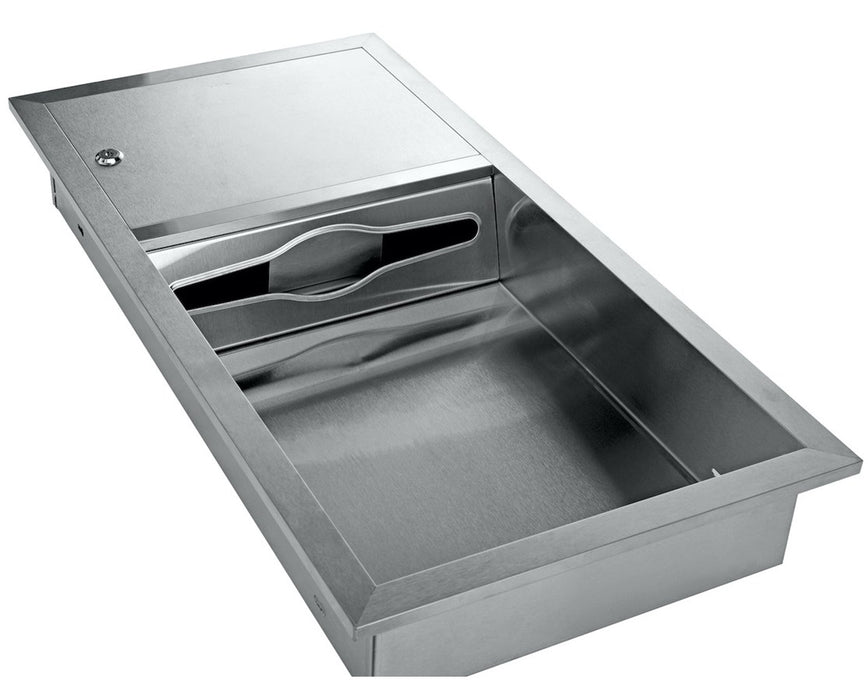 Recessed Stainless Steel Paper Towel Dispenser and Waste Receptacle