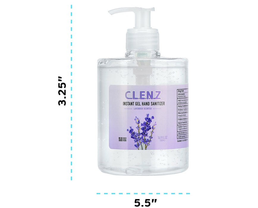 CLENZ Instant GEL Hand Sanitizer with Pump - 16.9 Fl Oz / 6 per Case