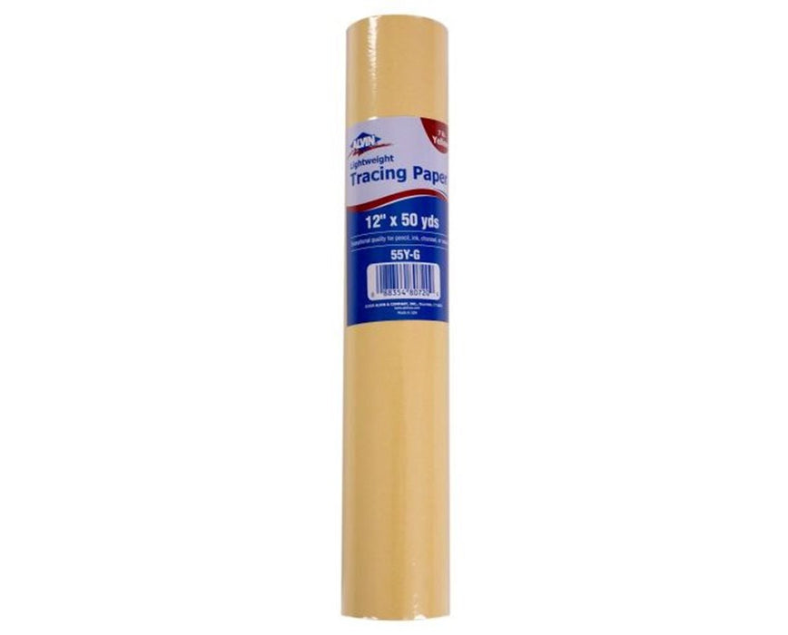 12"W x 20yd Lightweight Tracing Paper Roll Yellow