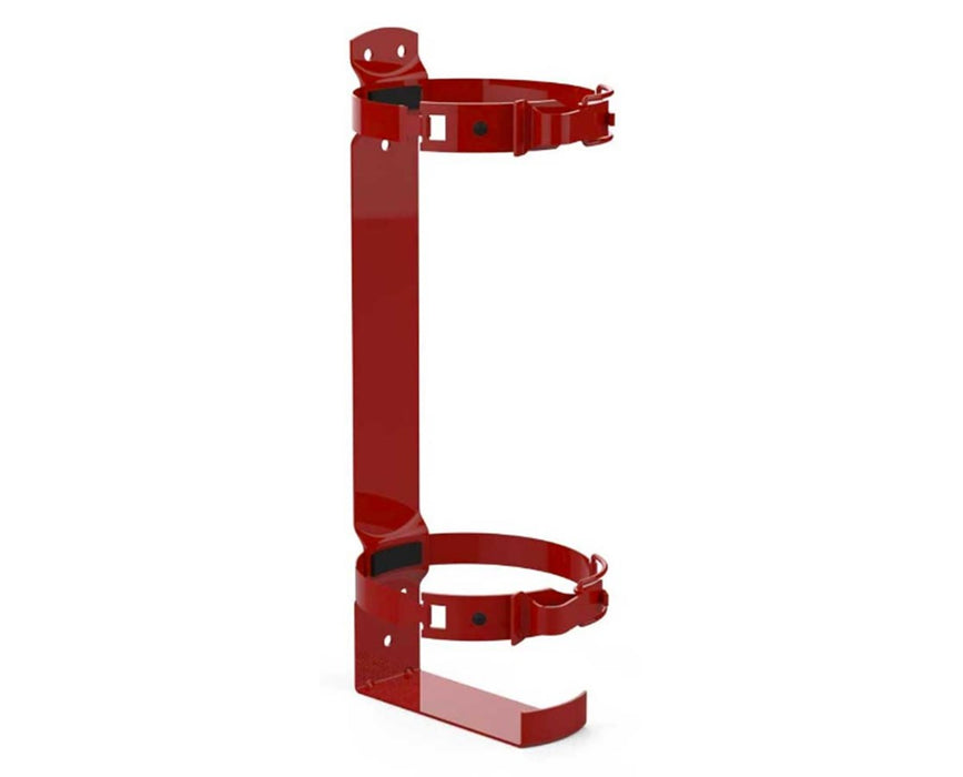 5" Cylindrical Tall Fire Extinguisher Wall Bracket with Dual Strap