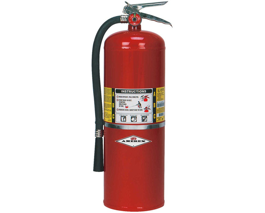 10 lbs Multi-Purpose ABC Dry Chemical Fire Extinguisher with Brass Valve - Red (4A:80B:C)