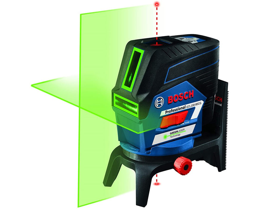 GCL100-80CG Green Beam Cross-Line Laser Level with Plumb Points