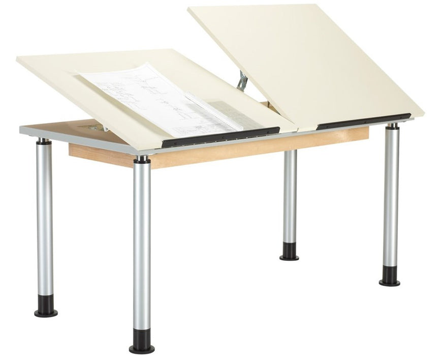 Adaptable Drawing Drafting Table w/ Two 30" x 30" Adjustable Tops