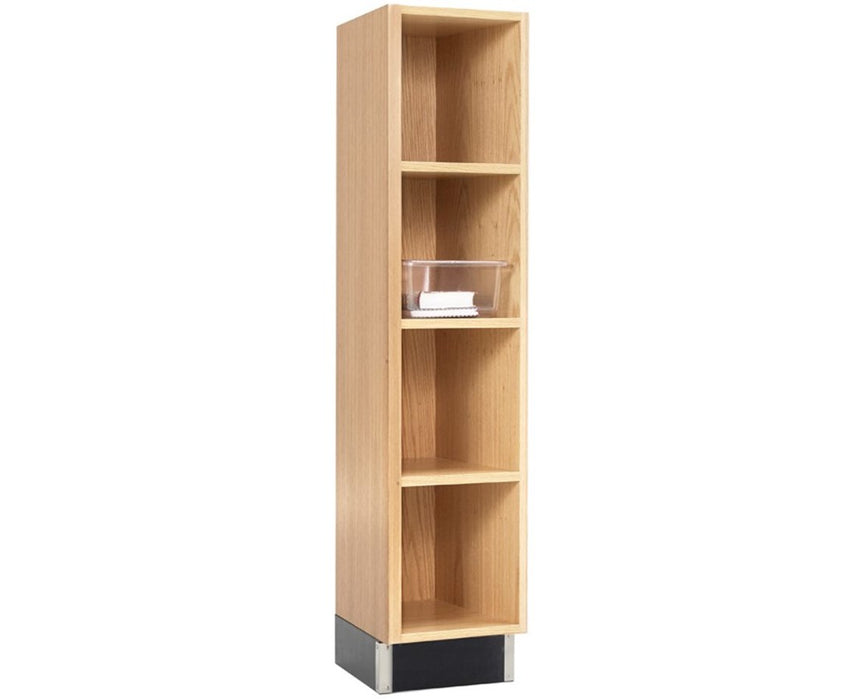 51" Cubby Cabinet w/ 4 Opening Shelves, Oak