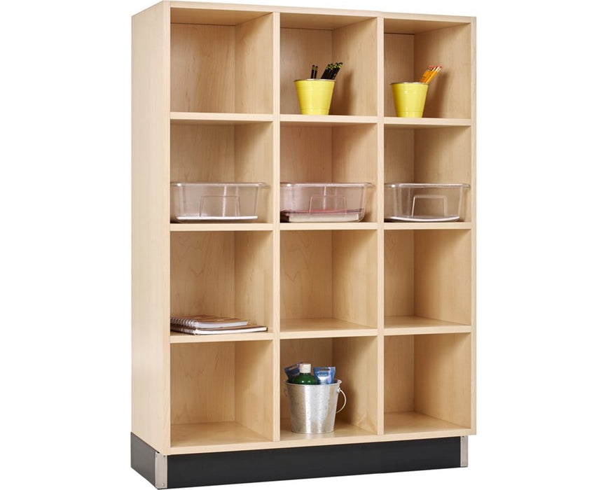 51" Cubby Cabinet w/ 12 Opening Shelves, Maple