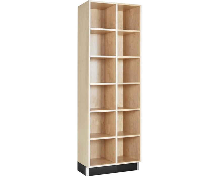 72" Cubby Cabinet w/ 12 Opening Shelves, Maple
