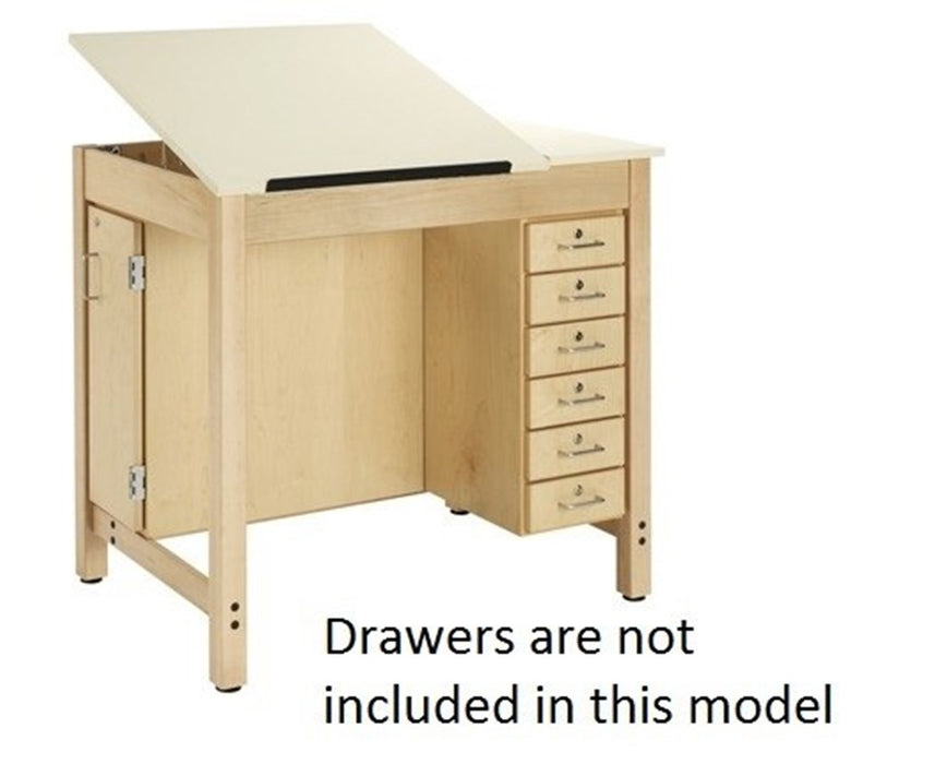 Full Top Drawing Drafting Table w/ Board Storage