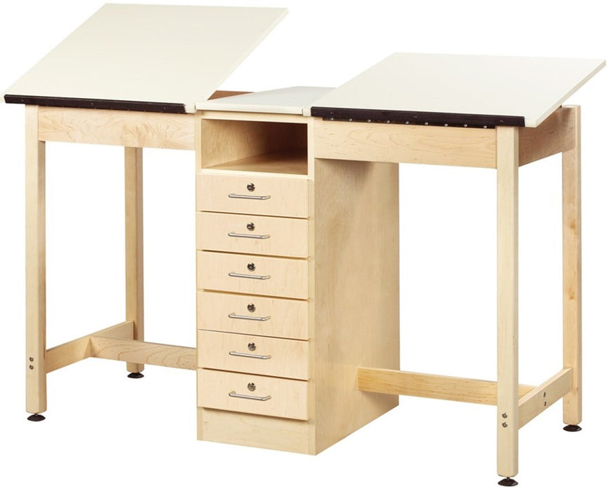 2-Station Drafting Table with Book Compartment
