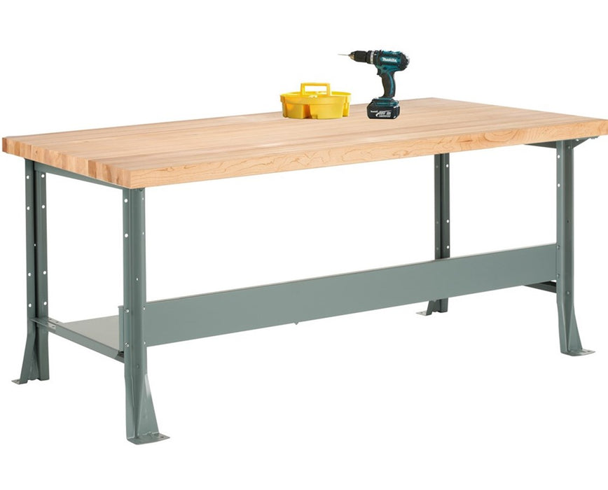 60"W x 36"D x 31-3/4"H Maple Top Steel Workbench w/ 1-34" Top Thickness
