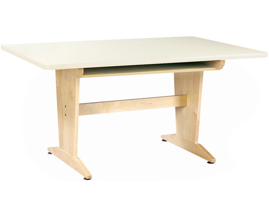 Planning Drafting Table w/ Book Compartment - Almond Colored Plastic Laminate Top 26"H