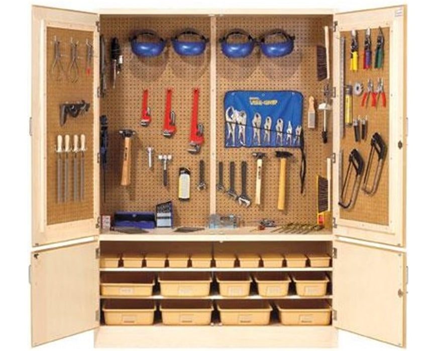 Woodworking 48"W x 22"D x 84"H Tool Storage Cabinet w/ 104 Tools
