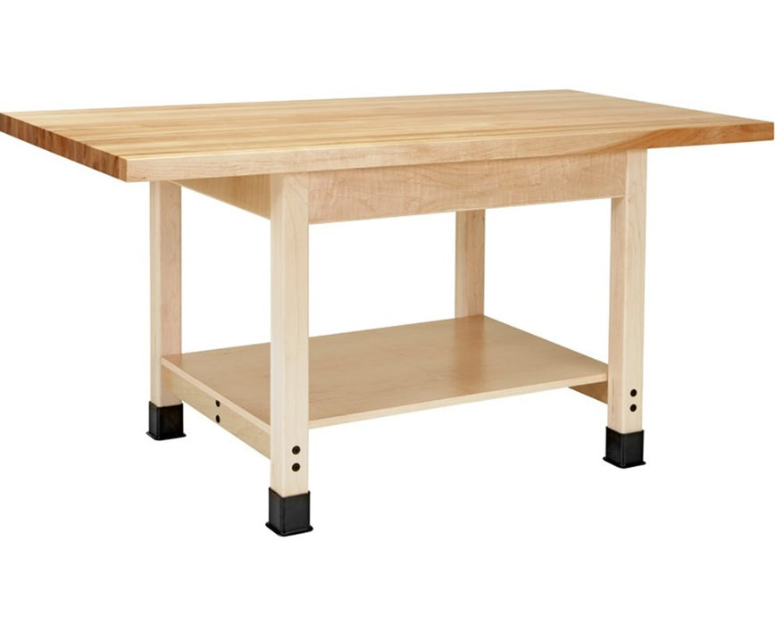 60"W x 36"D Wood Workbench w/ 2-1/4" Maple Top