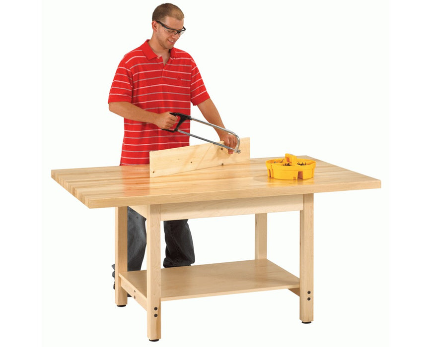 96"W x 30"D Wood Workbench w/ 1-3/4" Maple Top