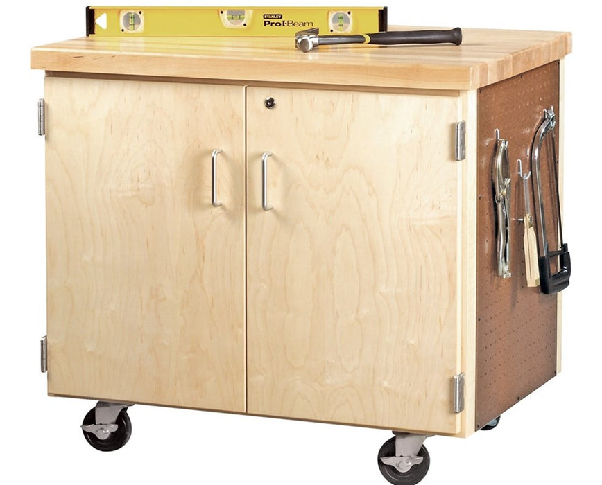 Mobile Tool Storage Cabinet with Pegboard