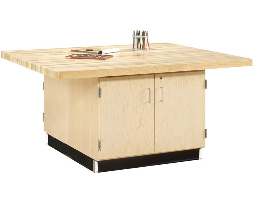 Double-Faced Wood Workbench w/ 4 Vises
