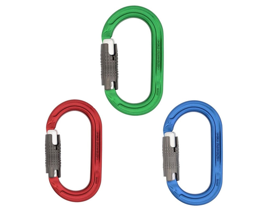 Ultra O Double-Locking Aluminum Carabiner, 3pcs - Red, Green & Blue