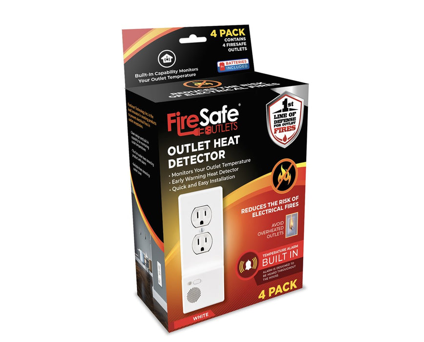 Early Warning Heat Detector Outlet Cover w/ Alarm (4/Box)