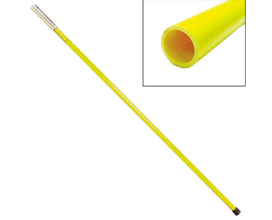 FG Series Yellow Hollow Core Fiberglass Pole w/ Boot - 8' L