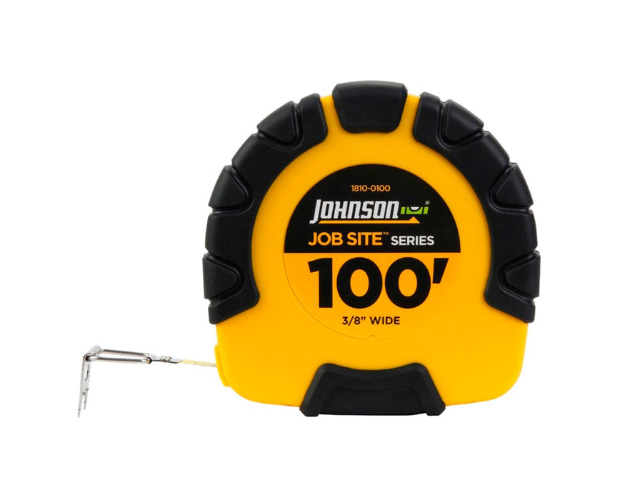 100' Job Site Geared Closed Case Steel Measuring Tape