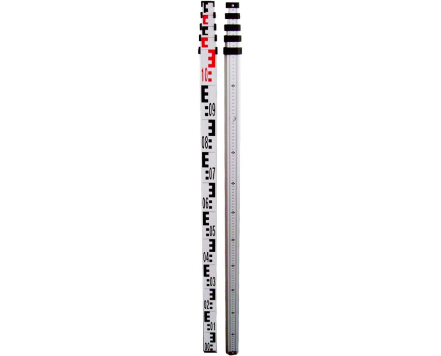 5 m Aluminum Grade Rod, cm/mm & E scale (decimeters)
